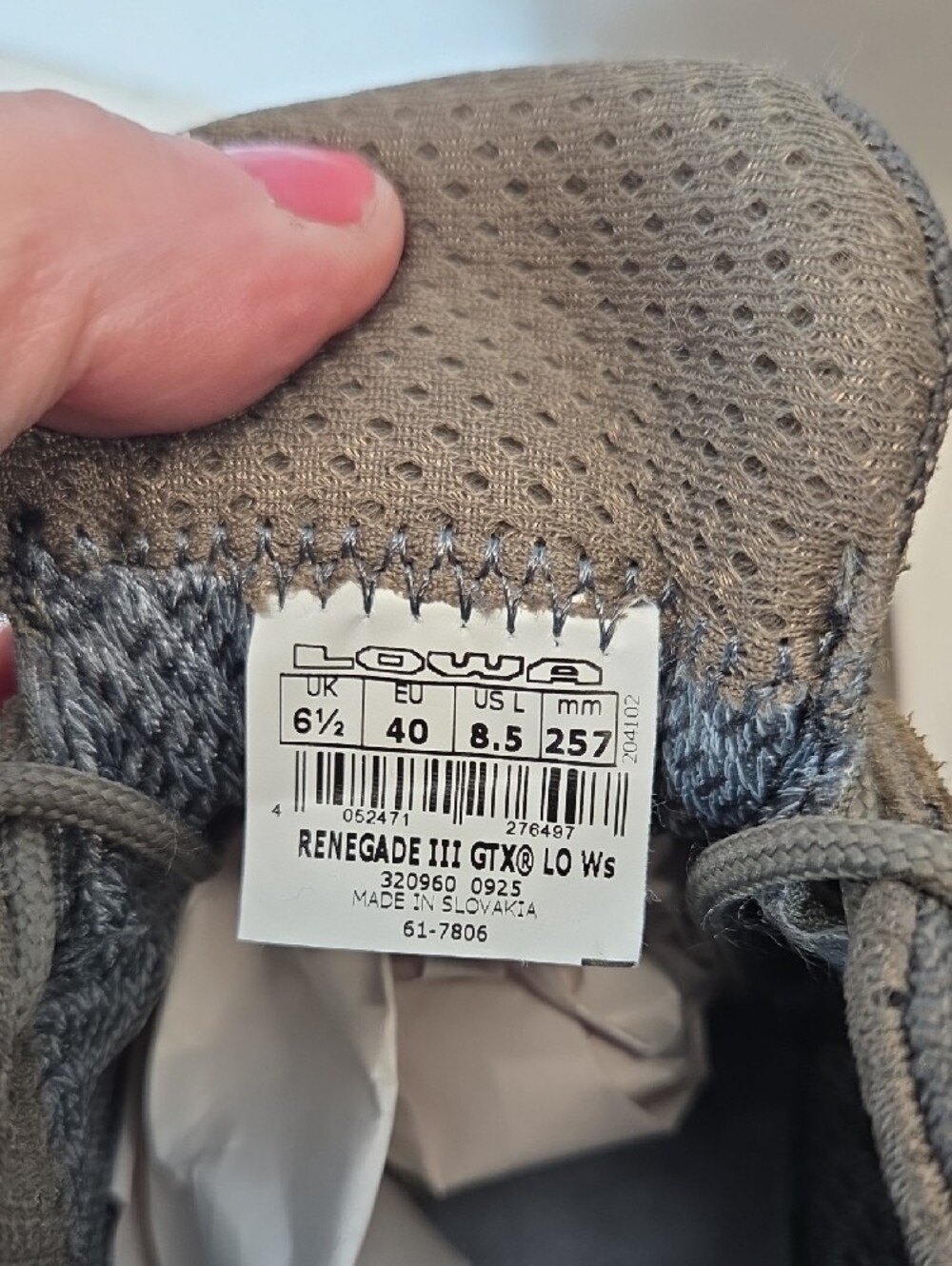 Lowa Womens Olive/Taupe Low-Cut Hiking Shoes Size 8.5 - Picture 7 of 7